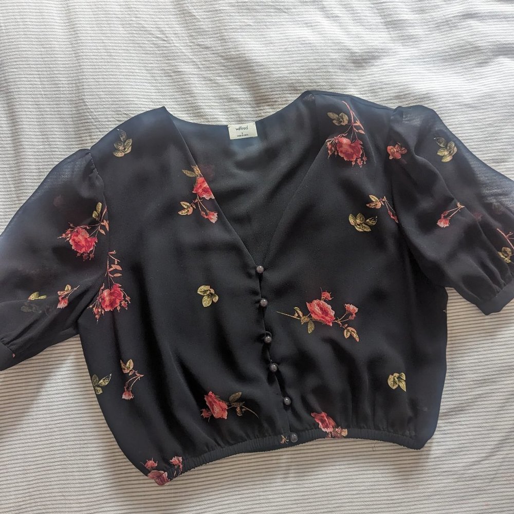 Wilfred Cropped Printed Blouse